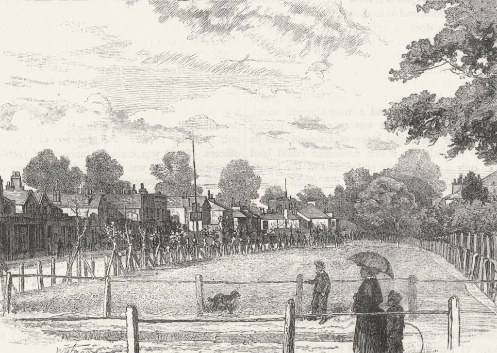 CATFORD. The Green, Catford Bridge 1888 old antique vintage print picture
